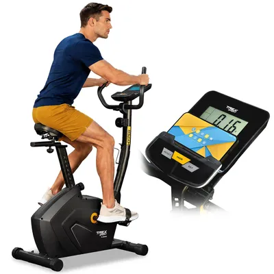 Produktbild von TREX SPORT Ergometer Heimtrainer Fahrrad für Zuhause TX-550MB HYPER | Fitnessbike mit 16 Stufen, Bluetooth, Pulssensoren, Schwungrad 7kg | bis 120kg