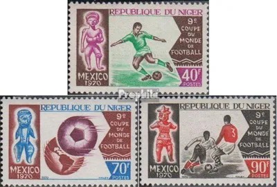 Produktbild von Briefmarken Niger 1970 Mi 242-244 (kompl.Ausg.) postfrisch Fussball WM Mexiko