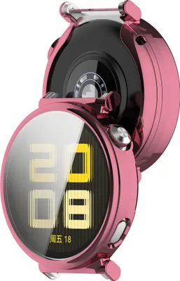 Produktbild von Etui z osłoną ekranu Bizon Case Watch Felipe do Huawei Watch GT 5 Pro 42 mm, różowe
