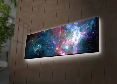 Produktbild von Opviq, 3090NASA- LED4305, Bunt, Leinwandbilder, 30 x 90 cm, 100% Wildleder -Leinwand