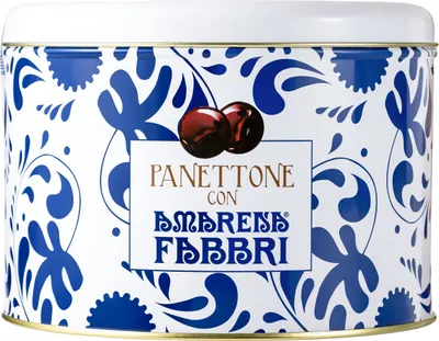 Produktbild von Food-United PANETTONE-HEFESTOLLEN AMARENA FABBRI 1905 12x500g Dose Geschenk-Box - mit halb-kandierten Amarenakirschen - Weihnachtskuchen aus Italien - ohne Aroma- Farb- & Konservierungsmittel