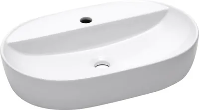 Produktbild von SAT Infinitio Aufsatzwaschbecken 60x40 cm mit Ablagefläche, weiß