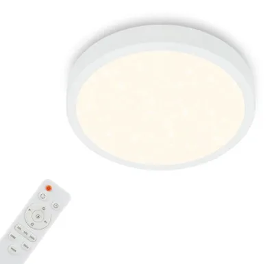 Produktbild von LED Deckenleuchte Sternenhimmel dimmbar Fernbedienung weiß Ø28cm Briloner