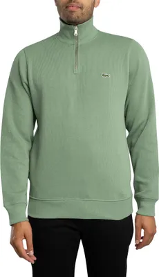 Produktbild von Lacoste Baumwoll-Sweatshirt mit 1/4-Reißverschlusskragen, Grün M