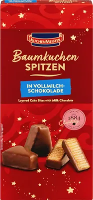Obrázek produktu pro Kuchenmeister Baumkuchenspitzen v balení mléčné čokolády 130g