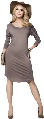 Produktbild von Damen Langarm Kleid + Umstandsmode MAMA Umstandskleid; Cappuccino/L/XL 40/42