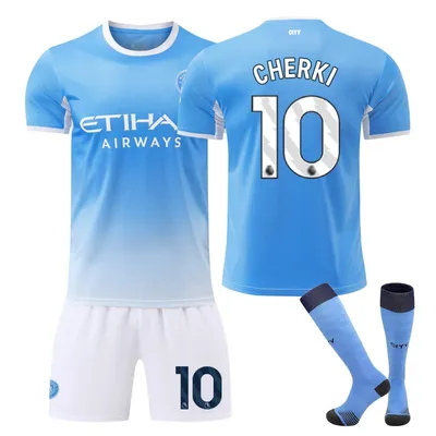 Immagine prodotto di #10 CHERKI Maglia da calcio del Manchester City per le partite in casa della stagione 26-27, per bambini e adulti. TAGLIA:S