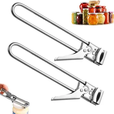 Image de Lot de 2 ouvre-boîtes manuels en acier inoxydable