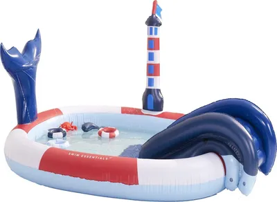 Produktbild von Swim Essentials Ocean Stripes, Aufblasbarer Pool, 230 l, Oval, 3 Jahr(e), PVC, Blau, Rot, Weiß