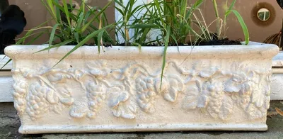 Obrázek produktu pro Casa Padrino Barokní zahradní dekorace květináč bílý 51 x 17 x v. 17 cm - Nádherný obdélníkový květináč v barokním stylu - barokní doplňky pro zahradu a terasu