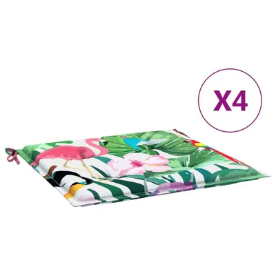 Image de vidaXL Coussin pour chaise de jardin 4 pcs. Multicolore 40x40x3 cm Tissu