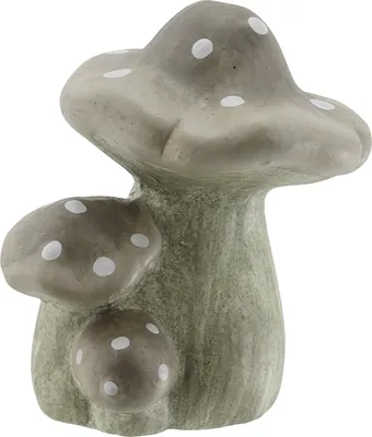 Produktbild von Dekofigur Fliegenpilz Keramik 7,8 x 8,5 cm olivgrün-beige