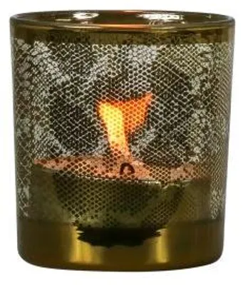 Productafbeelding van Mars & More Theelichthouder, glas, slangenmotief, goud, klein, 8 cm