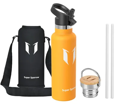 Image de Super Sparrow Bouteille d'eau en acier inoxydable620ml Bouteille isolante Sport Fitness Bouteille