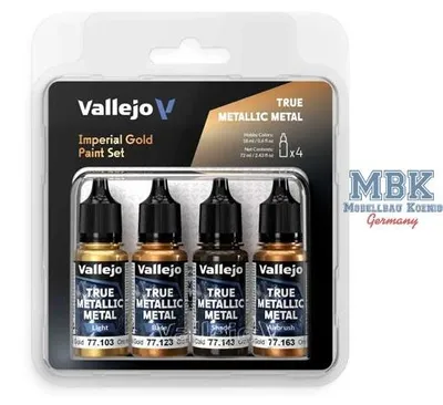 Productafbeelding van Vallejo VA77252 Metallic Verfset - Imperial Goud
