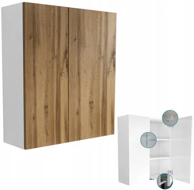 Zdjęcie produktu dla wisząca szafka łazienkowa wys 80 / 40 + 30 = 70 cm dąb wotan
