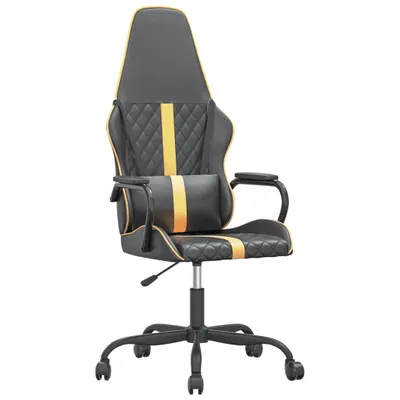 Produktbild von vidaXL Gaming-Stuhl mit Massagefunktion Gold und Schwarz Kunstleder