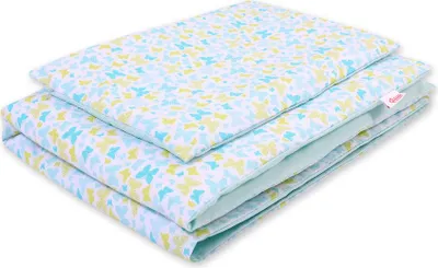 Obrázek produktu pro Oboustranné dvoudílné bavlněné povlečení pro děti 140x200 Junior - modří motýli