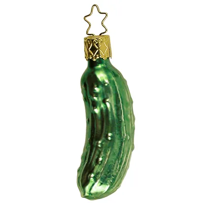Produktbild von Christbaumschmuck Weihnachtsgurke Glas 7.5cm grün, 1 Stück