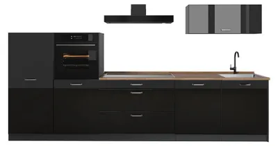 Imagen del producto de Mueble de cocina Vicco R-Line brillo intenso/Antracita 340 cm encimera Roble dorado, Model 66518