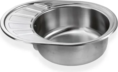 Produktbild von Edelstahl Spüle "Calypso SR" - Rundes Einbauspülbecken mit linksseitiger Abtropffläche