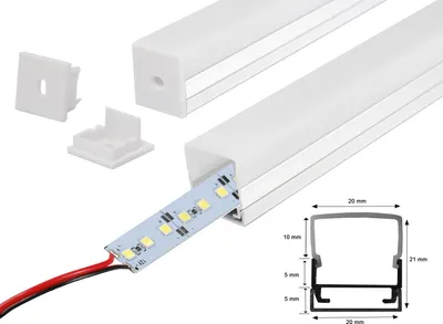 Produktbild von LED Alu Profil Schiene Aluminium Leiste Lichtleiste Milchglass  inkl.12v Blau Alu Strip 1 Meter