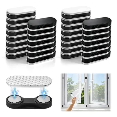 Produktbild von Fliegengitter-Clips,30er Set,magnetische Vorhanghalter,Fliegengitter-Magnete, selbstklebende magnetische Vorhanghalter,für Küche,Wohnzimmer,Balkon