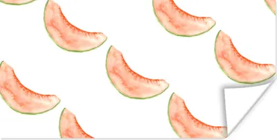 Produktbild von MuchoWow® Poster Melone - Obst - Aquarell - Weiß 40x20 cm - Poster für die Wand - Poster Schlafzimmer