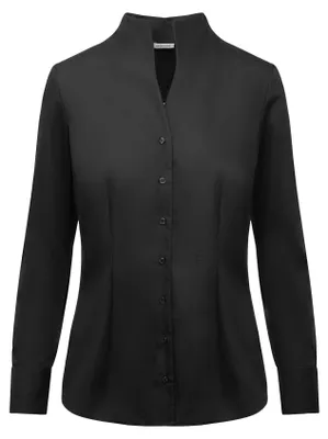 Produktbild von Seidensticker Damen Women Slim Longsleeve Baumwolle City-Bluse, Schwarz(118201), 34