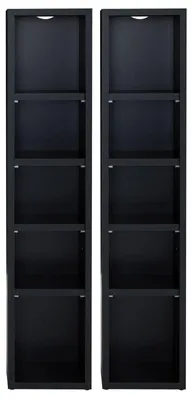 Produktbild von CD DVD Blueray Regal CHART in Schwarz – Zweiteiliges Medienregal, Aufbewahrung, CD-Ständer mit 10 Fächern für bis zu 160 CDs, 20x187 cm (B x H)