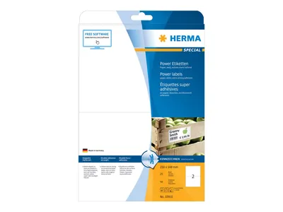 Obrázek produktu pro HERMA 10910, Bílá, Obdélník, Permanentní, Papír, Matný, Laserová/inkoustová tiskárna
