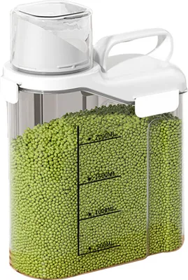 Produktbild von Klarer luftdichter Vorratsbehälter für Lebensmittel mit Griff, BPA-frei, lebensmittelecht, große Kapazität, luftdichter Behälter für trockene Lebensmittel, Müslispender