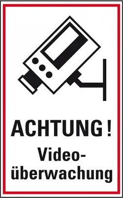 Produktbild von Dreifke® Aufkleber I Hinweisschild Achtung! Videoüberwachung, Pikto, Folie, s...