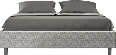 Produktbild von ITYHOME - Gepolstertes Bett ohne Lattenrost 160x190 mit Stoffbezug Aragona 1 Weiß Azelia