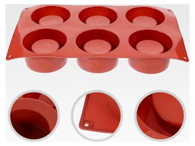 Produktbild von Silikon Backform 6 Stück Muffinform Kuchenform Keksform Fondantform Duftkerzenform Flexibel Langlebig für Selbstgemachtes Backen und Kerzenherstellung