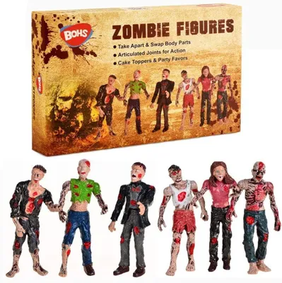 Image de Figurines de zombies, 6 pièces, 10 cm, avec articulations mobiles, pour enfants