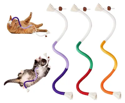 Produktbild von 3er-Set Katzenspielzeug, interaktives Seilspielzeug für Haustiere