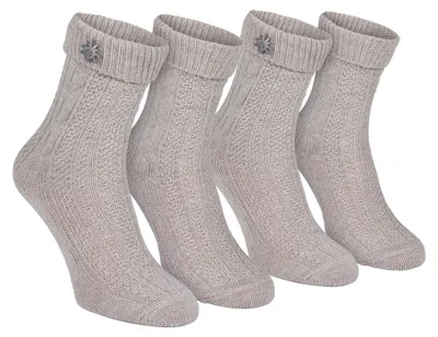 Produktbild von Black Snake Trachtensocken 2 Paar Zopfmuster Edelweiß-Pin Wiesn - 43/46 - Beige