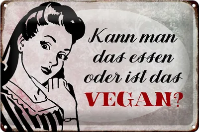 Produktbild von Blechschild Retro 30x20cm kann man das essen ist das Vegan