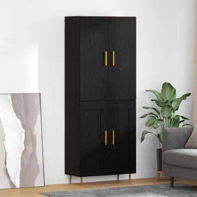 Immagine prodotto di vidaXL Credenza nera look rovere 69,5 x 34 x 180 cm materiale a base di legno
