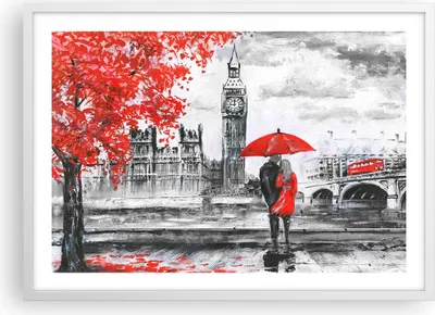 Produktbild von Gerahmtes Poster - Weißer Rahmen - London Architektur big ben - 70x50 cm - Wand Bild - Wanddeko - Wandbilder - Wandposter - Bilderrahmen - Bilder - Kunstdruck - Wandbild - P2WAA70x50-3153