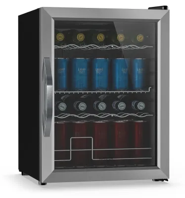Image de Klarstein Réfrigérateur Pour Boisson 60L - Porte Vitrée Double, LED, 0-13°C, 3 Étagères Amovibles, Mini Frigo Boissons, Température Réglable, Design Compact