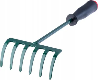 Obrázok produktu pre Záhradné hrable – ručné hrable – s motykou – pracovná šírka 30 cm – 6 hrotov – malé