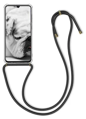 Produktbild von kwmobile Necklace Case kompatibel mit Samsung Galaxy A70 Hülle - Silikon Cover mit Handykette - Band Handyhülle Transparent Schwarz