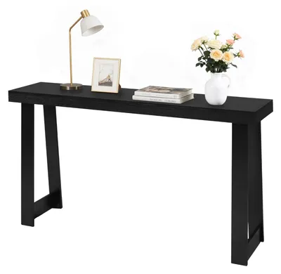 Immagine prodotto di Consolle VEVOR tavolo da ingresso dietro il divano (140 x 30,5 x 81 cm / L x W x H), tavolino rettangolare in multistrato per corridoio camera da letto soggiorno foyer, tavolo da corridoio nero moderno