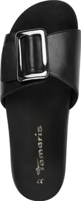 Produktbild von Tamaris Damen Pantolette breiter Riemen große Schnalle Plateausohle 1-27409-44, Größe:37 EU, Farbe:Schwarz