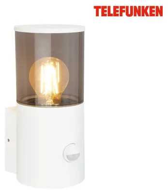 Image de Telefunken Lampe LED murale, détecteur de mouvement, protection contre les projections d'eau, blanc, dimensions : 24 x 13,5 x 10,5 cm