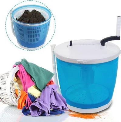 Obrázok produktu pre Mini práčka na cestovanie – 2 v 1 s kapacitou 3 kg bielizne – ideálna do stanov a na kempovanie
