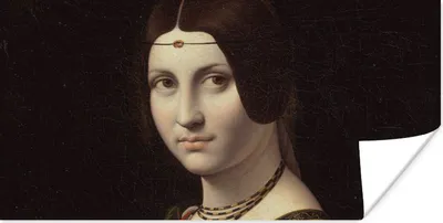 Produktbild von MuchoWow® Poster La Belle Ferronnière - Leonardo da Vinci 80x40 cm - Wanddeko