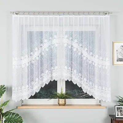 Obrázek produktu pro Dekorační oblouková krátká záclona na žabky JOWITA 150 bílá 300x150 cm MyBestHome